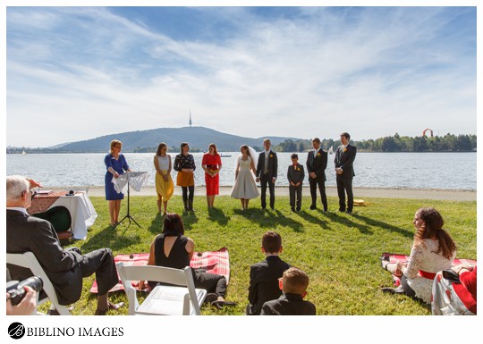 Canberra wedding ceremony nara park on the lake