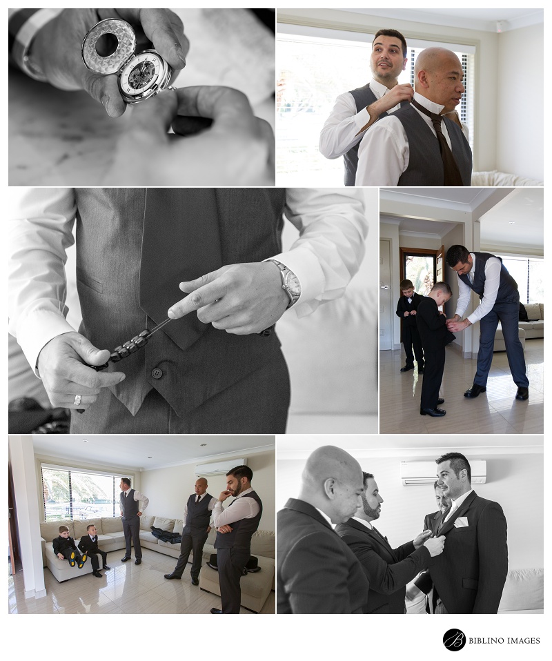 Groom-and-groomsmens-getting-ready-at-the-house