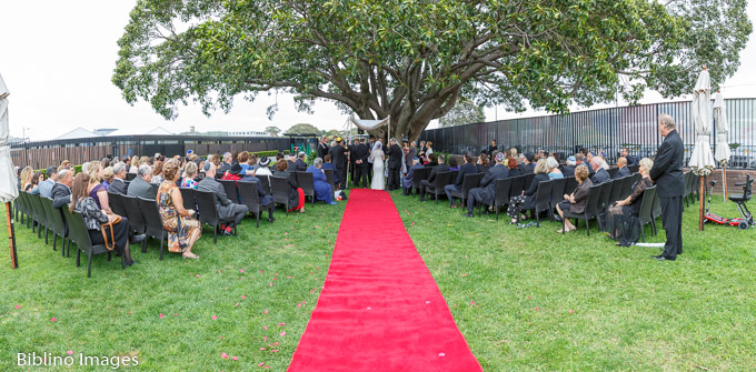 Panorama of the wedding ceremony.