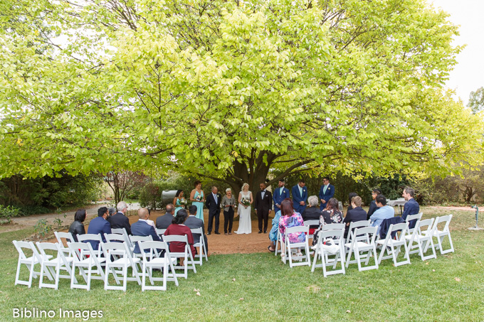 Ceremony under the Golden Elm tree on the homestead lawn