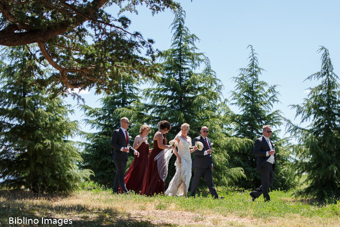 Bridal party at the cedar forest